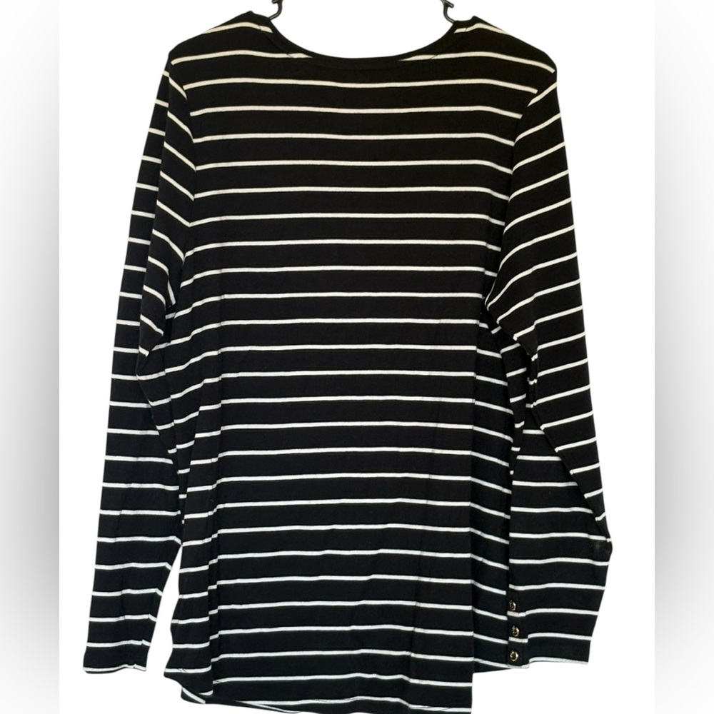 Charter Club Black and White Striped Top - Picture 7 of 7